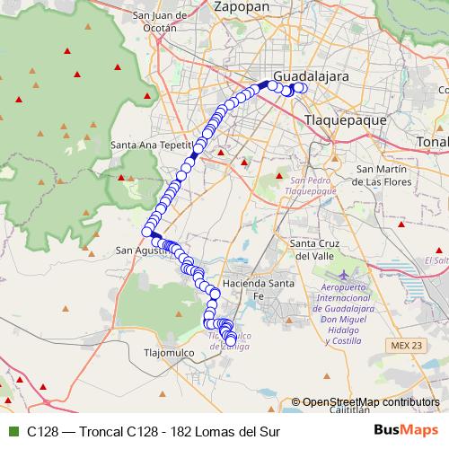 C128 bus Line Map