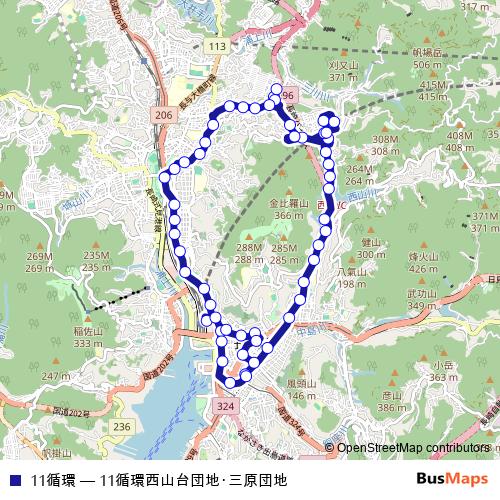 11循環 bus Line Map