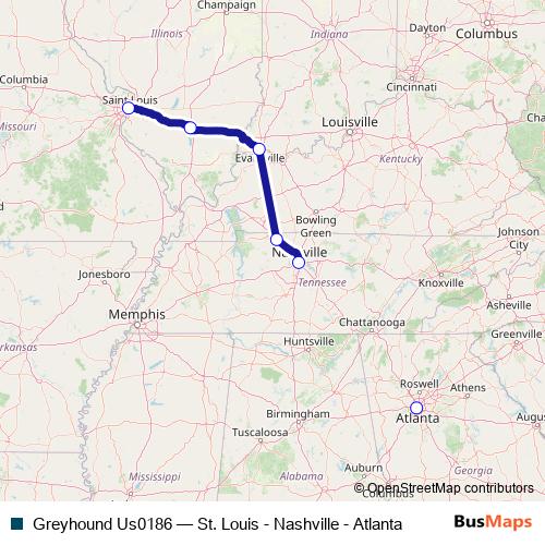 Greyhound Us0186 bus Line Map