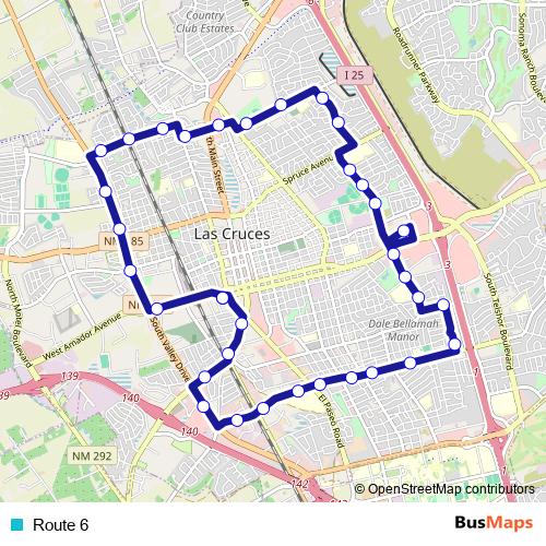 Route 6 bus Line Map