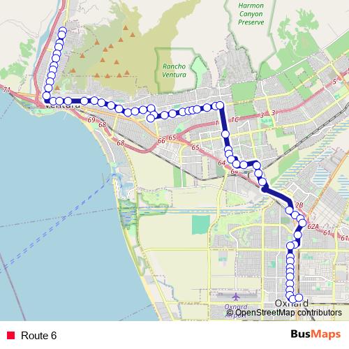 Route 6 bus Line Map