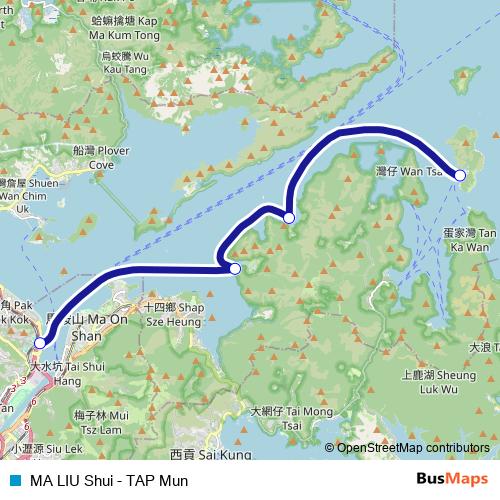 MA LIU Shui - TAP Mun ferry Line Map