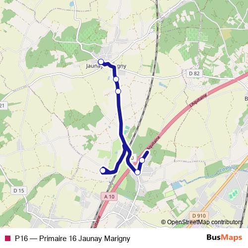 P16 bus Line Map