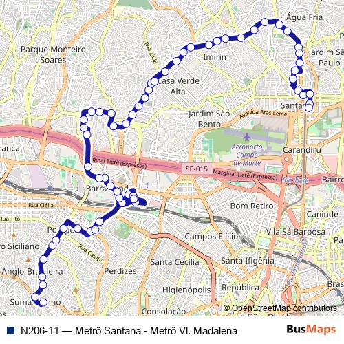 N206-11 bus Line Map