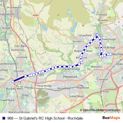 968 bus Line Map