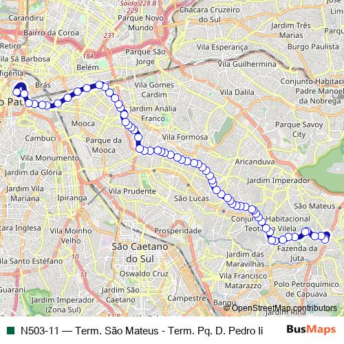 N503-11 bus Line Map