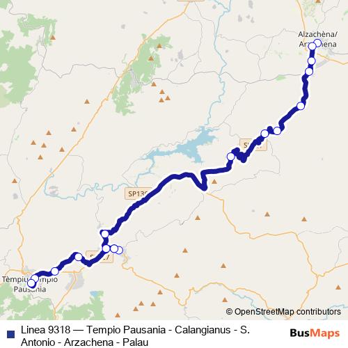 Linea 9318 bus Line Map