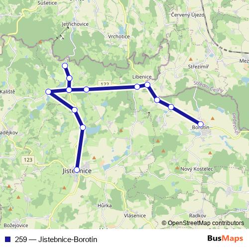 259 bus Line Map