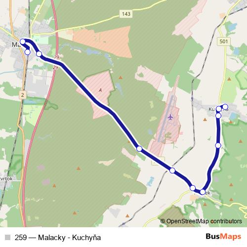 259 bus Line Map