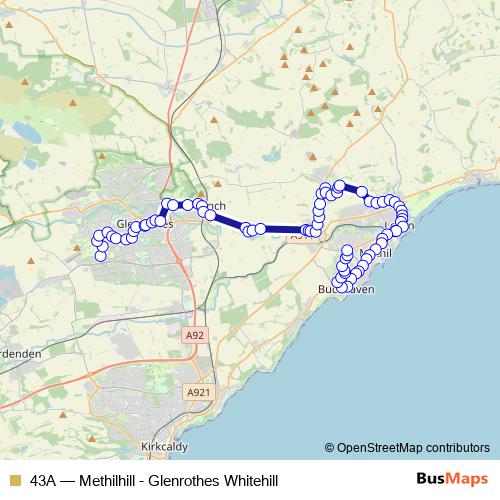43A bus Line Map