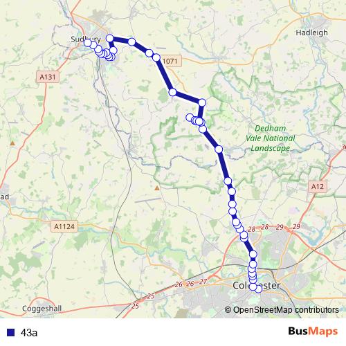 43a bus Line Map