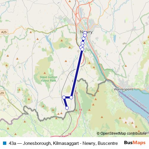 43a bus Line Map