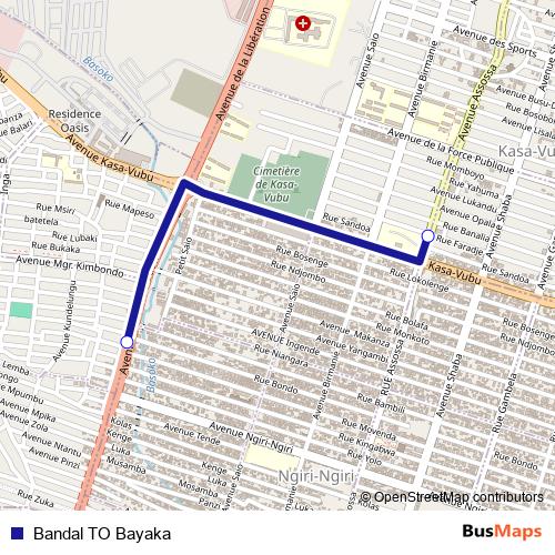 Bandal TO Bayaka bus Line Map