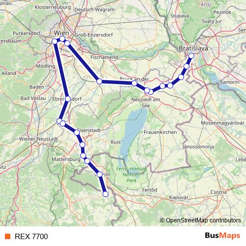 REX 7700 rail Line Map