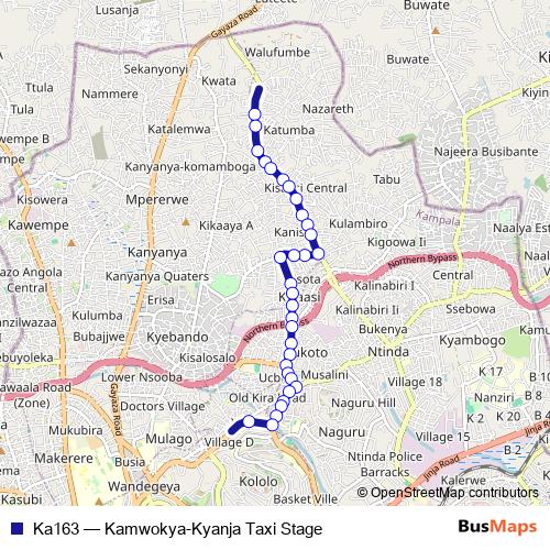 Ka163 bus Line Map