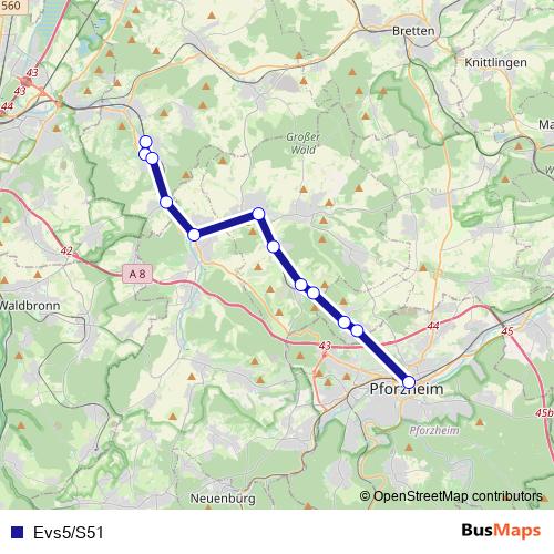 Evs5/S51 bus Line Map