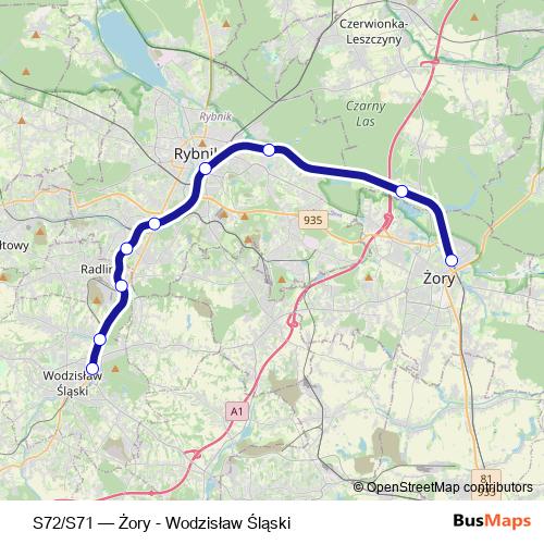 S72/S71 rail Line Map
