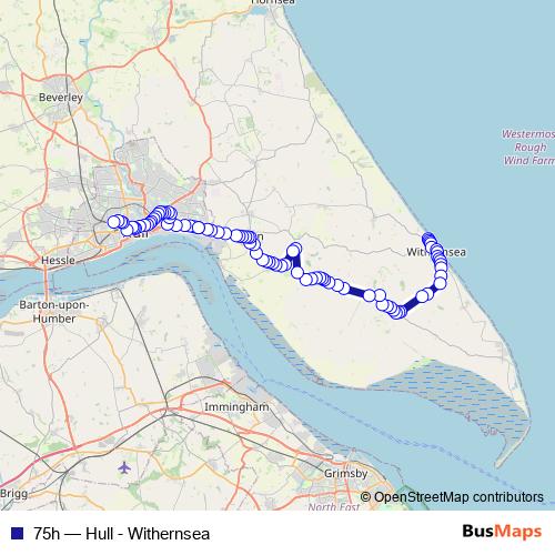 75h bus Line Map