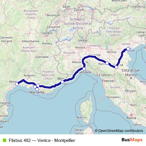 Flixbus 482 bus Line Map