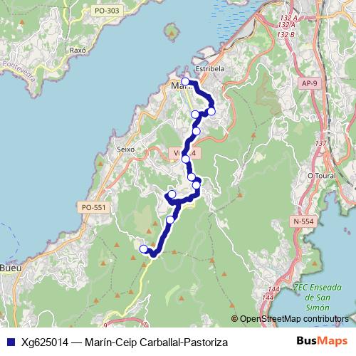 Xg625014 bus Line Map