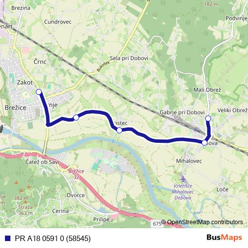 PR A18 0591 0 (58545) bus Line Map