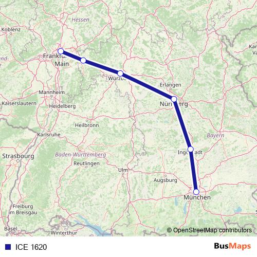 ICE 1620 rail Line Map