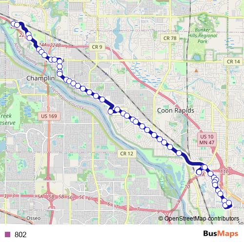 802 bus Line Map