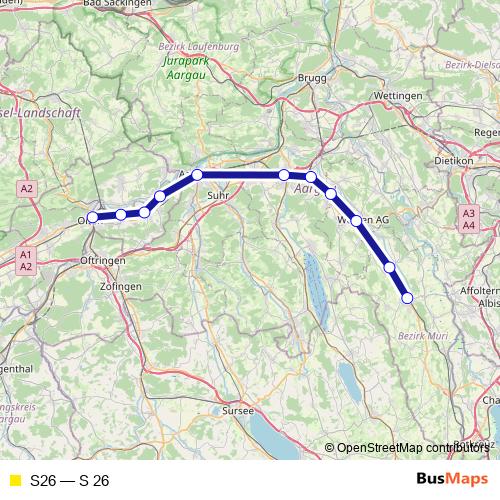 S26 rail Line Map