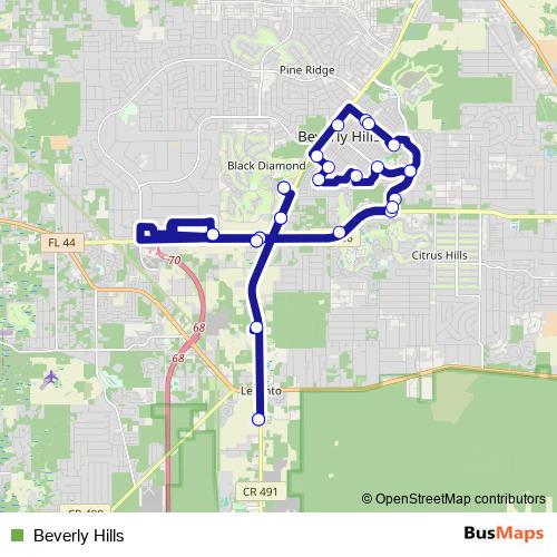 Beverly Hills bus Line Map