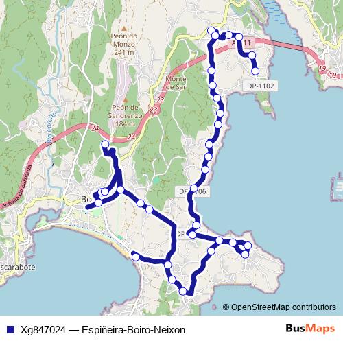 Xg847024 bus Line Map
