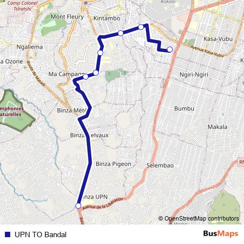 UPN TO Bandal bus Line Map