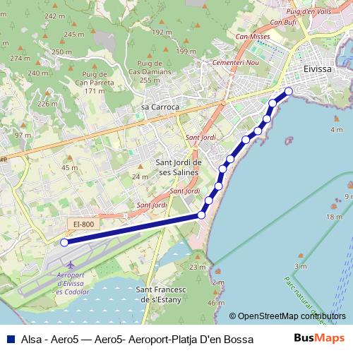 Alsa - Aero5 bus Line Map
