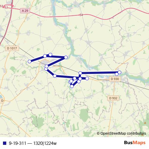 9-19-311 bus Line Map