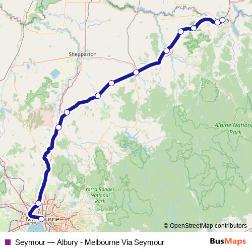Seymour rail Line Map