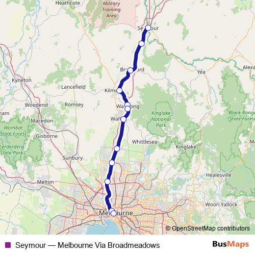 Seymour rail Line Map
