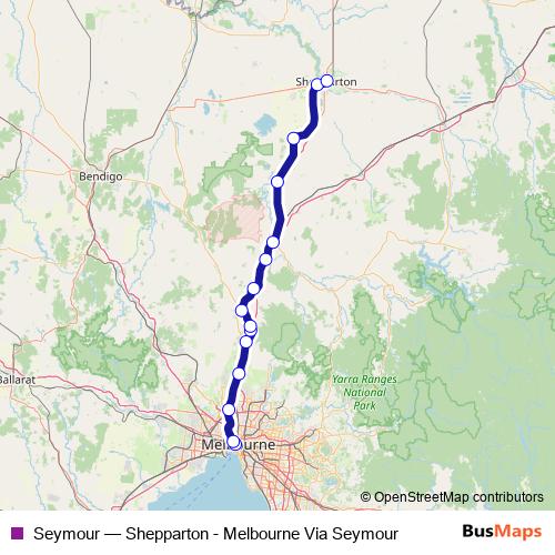 Seymour rail Line Map