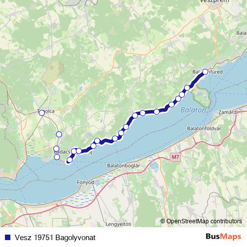 Vesz 19751 Bagolyvonat rail Line Map