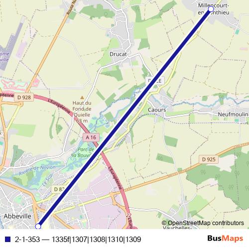 2-1-353 bus Line Map