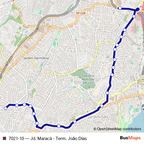7021-10 bus Line Map