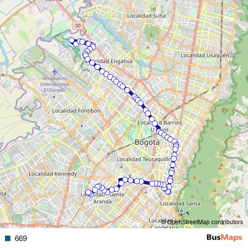 669 bus Line Map
