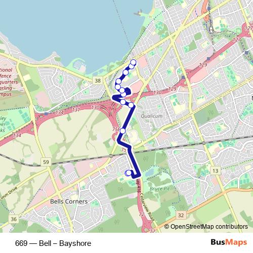 669 bus Line Map