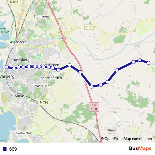 669 bus Line Map