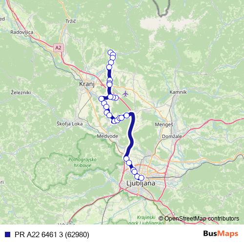 PR A22 6461 3 (62980) bus Line Map