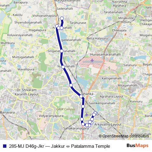 285-MJ D46g-Jkr bus Line Map