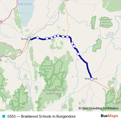 S553 bus Line Map