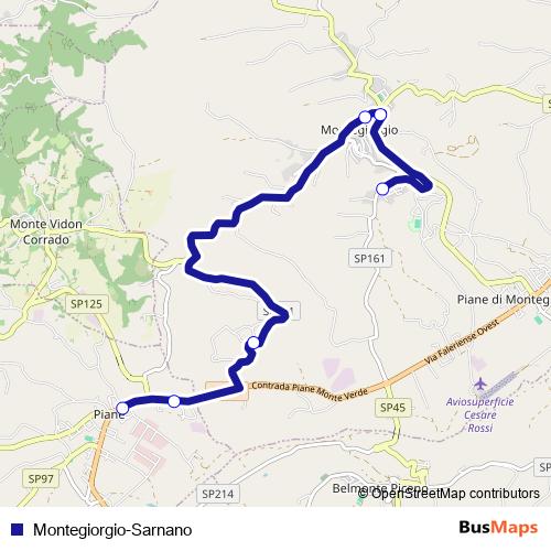 Montegiorgio-Sarnano bus Line Map
