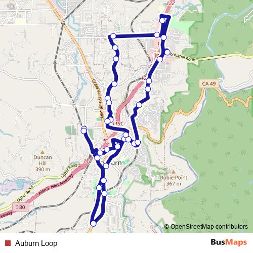 Auburn Loop bus Line Map