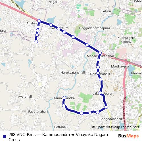 263 VNC-Kms bus Line Map