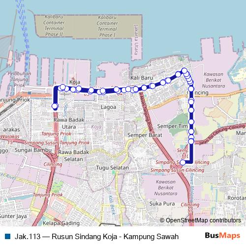 Jak.113 bus Line Map