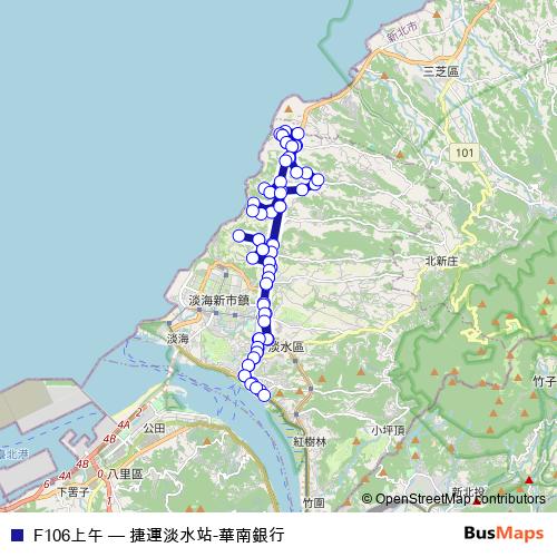 F106上午 bus Line Map